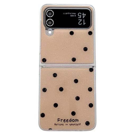 Samsung Galaxy Z Flip4 Gold Glitter Dots Pattern Phone Case - 1