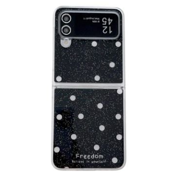 Samsung Galaxy Z Flip3 5G Glitter Dots Phone Case - Black - 1