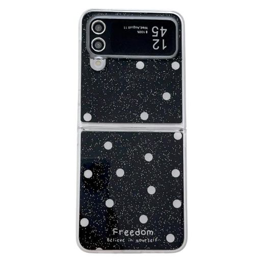 Samsung Galaxy Z Flip3 5G Glitter Dots Phone Case - Black - 1