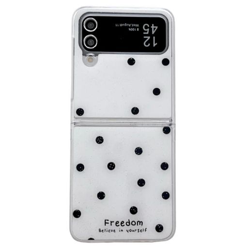 Samsung Galaxy Z Flip3 5G Glitter Dots Phone Case - White - 1