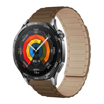 18mm Tri-beads Magnetic Silicone Watch Band - Brown Apricot - 1