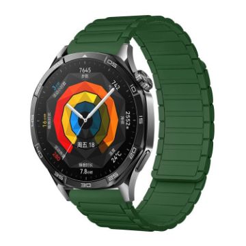 20mm Dark Green Tri-beads Magnetic Silicone Watch Band - 1