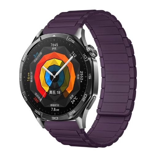 20mm Plum Tri-beads Magnetic Silicone Watch Band - 1