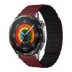 22mm Wine Red Black Tri-beads Magnetic Silicone Watch Band - 1