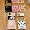 Vivo X Flip Glitter Powder Dots Phone Case with Holder - White - 6