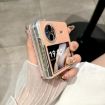 Vivo X Flip Rose Red Glitter Dots Phone Case with Holder - 3