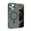 iPhone 16 Pro Max Dark Green Metal Lens Frame MagSafe Frosted Case - 1