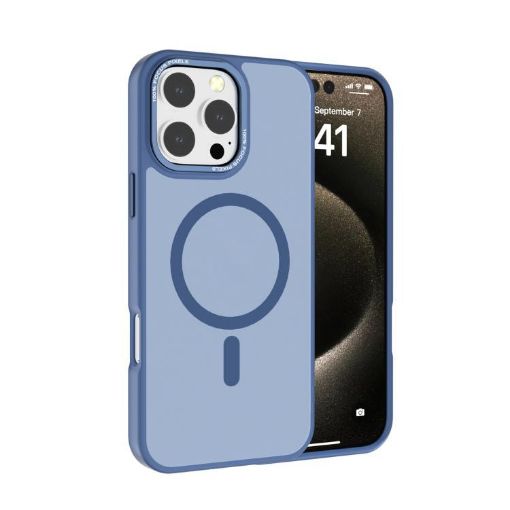 iPhone 16 Pro Kalebol Metal Lens Frame MagSafe Case Sierra Blue - 1