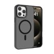 iPhone 15 Pro Kalebol Metal Lens Frame MagSafe Frosted PC Case Black - 1