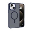 iPhone 14 Plus Kalebol Metal Lens Frame MagSafe Case Navy Blue - 1