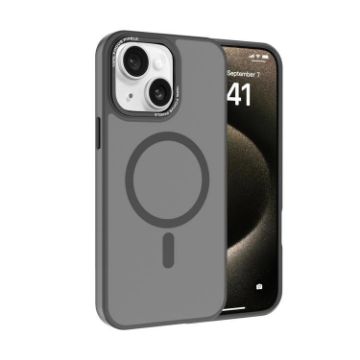 iPhone 14 Plus Grey MagSafe Case with Metal Lens Frame - Kalebol - 1