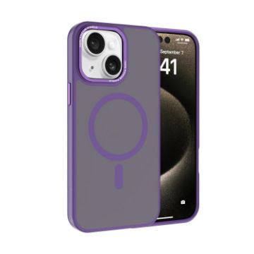 iPhone 14 Plus Dark Purple MagSafe Case with Metal Lens Frame - 1