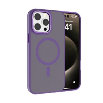 iPhone 14 Pro Kalebol Metal Lens Frame MagSafe Frosted Case Purple - 1