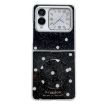 Huawei Nova Flip Phone Case - Glitter Dots Pattern with Holder (Black) - 1