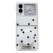 Huawei Nova Flip Phone Case - Glitter Dots Pattern with Holder (White) - 1