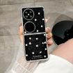 Huawei Pocket 2 Phone Case Black - Glitter Dots Pattern with Holder - 2