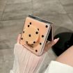 Huawei Pocket 2 Rose Red Glitter Dots Phone Case with Holder - 4