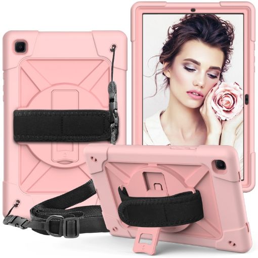 Samsung Galaxy Tab A7 10.4 (2020) Shockproof Case with Holder, Rose Gold - 1