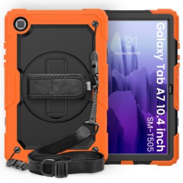 Shockproof Case for Samsung Galaxy Tab A7 2020 with Holder & Straps - Orange - 1