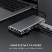 12-in-1 USB-C Hub: HDMI, USB3.0, USB2.0, PD, VGA, RJ45, SD/TF, 3.5mm Jack - 4