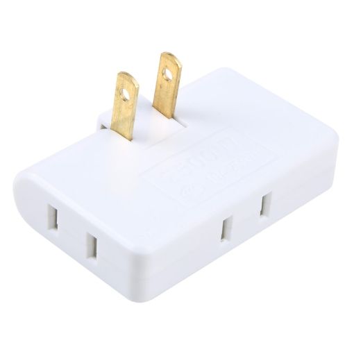 3-in-1 15A Rotating Extension Plug, US Socket, 110-220V, White - 1