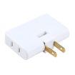 3-in-1 15A Rotating Extension Plug, US Socket, 110-220V, White - 2