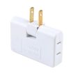 3-in-1 15A Rotating Extension Plug, US Socket, 110-220V, White - 3