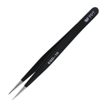 Precision Anti-static ESD Stainless Steel Tweezers - BEST BST-10 - 1