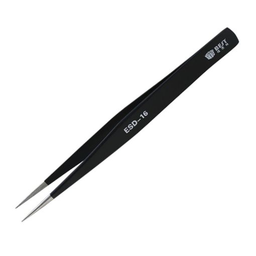 Precision Anti-static ESD Stainless Steel Tweezers - BEST BST-16 - 1