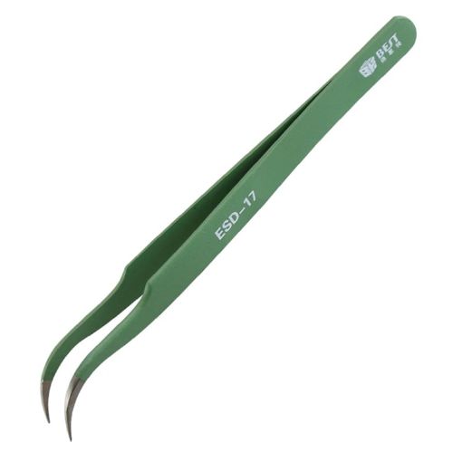 Precision ESD Stainless Steel Tweezers - BEST BST-17 Anti-static - 1