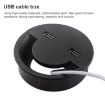 80mm Desktop Outlet USB Cable Wire Hole Cover Round Holder Winder - 5