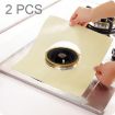 Ultra-thin Fibre Gas Furnace Stovetop Cleaning Pads, 27x27cm, Beige, 2PCS - 1
