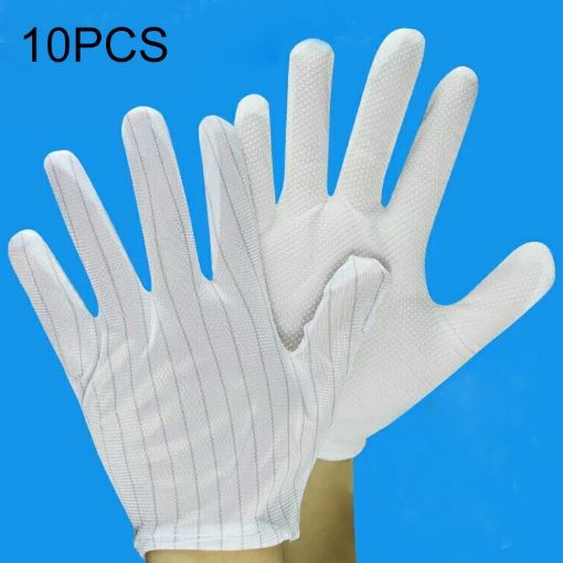 Anti-static Striped Dispensing Gloves, 10 Pairs, Free Size - 1
