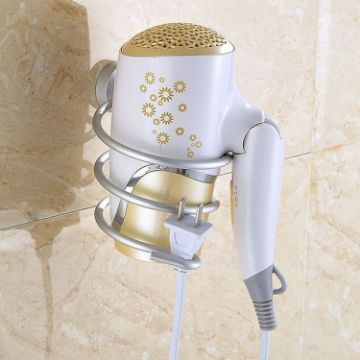 Wall Mount Hair Dryer Holder Rack Organizer Hook Spiral Bathroom Bracket - 1