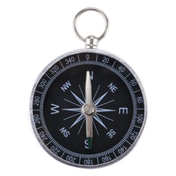 Aluminum Alloy Compass with Keychain for Hiking & Camping - Random Color - 1