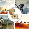 Golden Luminous Brass Pocket Compass for Camping & Hiking - Portable Guide - 7
