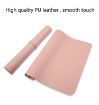 Pink Multifunction PU Leather Mouse & Keyboard Pad, 80x40cm Desk Mat - 3