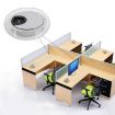 80mm Zinc Alloy Desk Threading Box Hole Cover - Brushed Steel Finish - 5