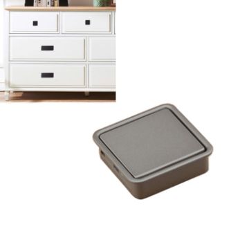 Invisible Grey Wardrobe Drawer Handle - Single Hole, Slotted Scrub Design - 1