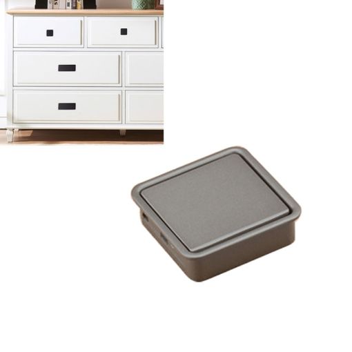 Invisible Grey Wardrobe Drawer Handle - Single Hole, Slotted Scrub Design - 1