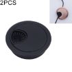 2 PCS Zinc Alloy Desk Hole Cover, 53mm Diameter, Matte Black - 1