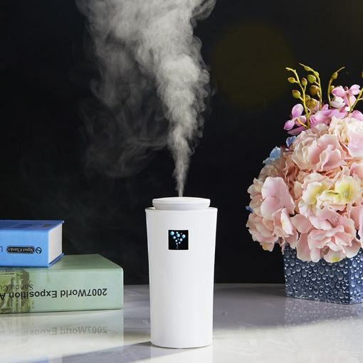 Compact Small-3 2W Humidifier with LED Night Light, 260ml Tank (White) - 1