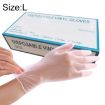 100 PCS Disposable PVC Examination Gloves - Transparent, Size L - 1