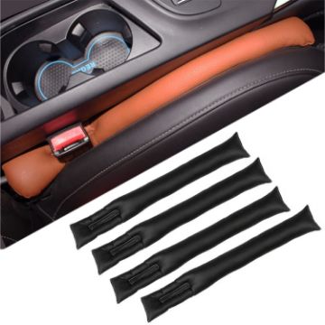 Car Seat Gap Filler Leather Pad Spacer - 4 PCS Black Accessories - 1
