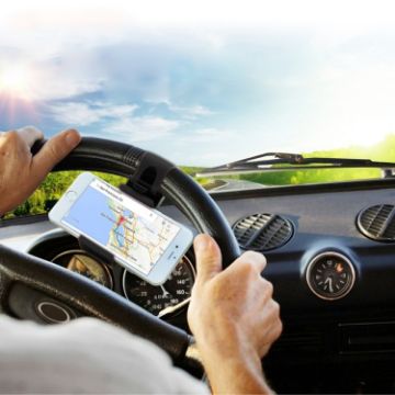 Universal Car Steering Wheel Phone Mount Holder - HAWEEL (Black) - 1
