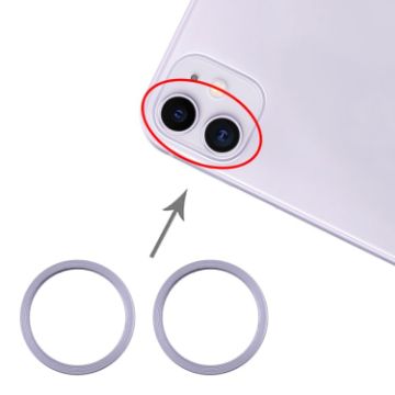 iPhone 11 Rear Camera Glass Lens Protector Ring 2 PCS - Purple - 1