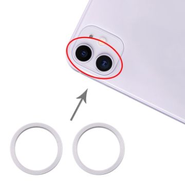 iPhone 11 Rear Camera Lens Protector Ring Silver - 2 PCS - 1