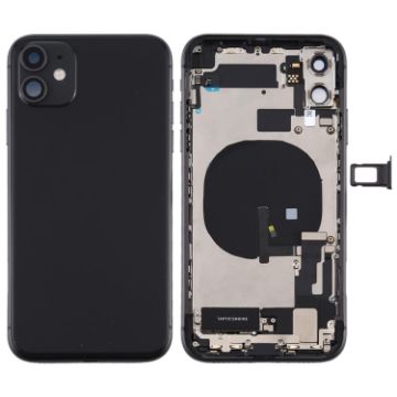 iPhone 11 Black Battery Back Cover Assembly with Buttons & Charging Module - 1