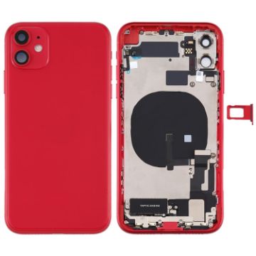 iPhone 11 Red Battery Back Cover Assembly with Buttons & Charging Module - 1