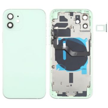 iPhone 12 Green Battery Back Cover with Keys, Tray, Flex & Charging Module - 1